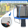 8Ft Trampoline With Enclosure Recreational Trampolines With Ladder And Anti Rust Coating, Pumpkin Shaped Trampoline With Slide And Basket Board, Astm Approval Outdoor Trampoline For Kids Black Blue