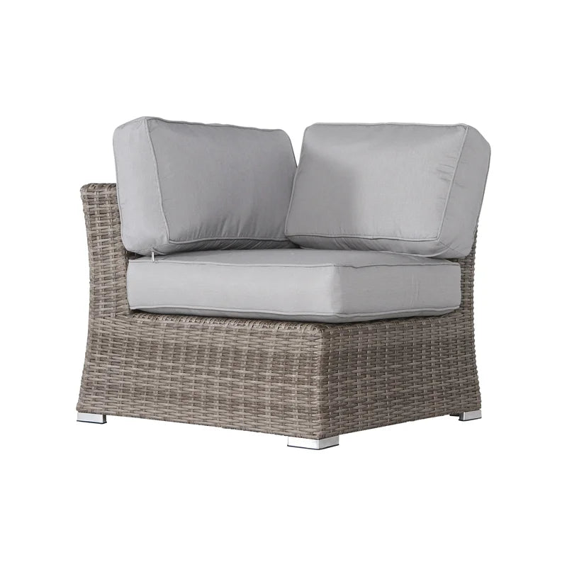 Fully Assembled 66" Outdoor Wicker Loveseat With Cushions Gray,Grey Mix Wicker
