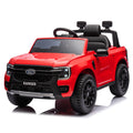 12V Kids Ride On Car W Parents Remote Control,Licensed Ford Ranger,2Wd,Rear Wheel Suspension,Low Start,Headlight,Horn,Mp3,Bluetooth,Adjustable Speed,Speed 1.86 4.97 Mph For Kids Aged 3 6. Red 50 99 Lbs Polypropylene