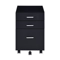 Black And Chrome 3 Drawer Rectangular File Cabinet Filing Cabinets 3 4 Drawers Black Silver Modern Wood Metal