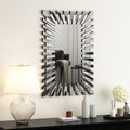 Wall Mirror Decor Sunburst Rectangle Mirrrors Silver Modern Mirror For Home Decor Silver Art Deco,Modern Mdf Glass,Mirror