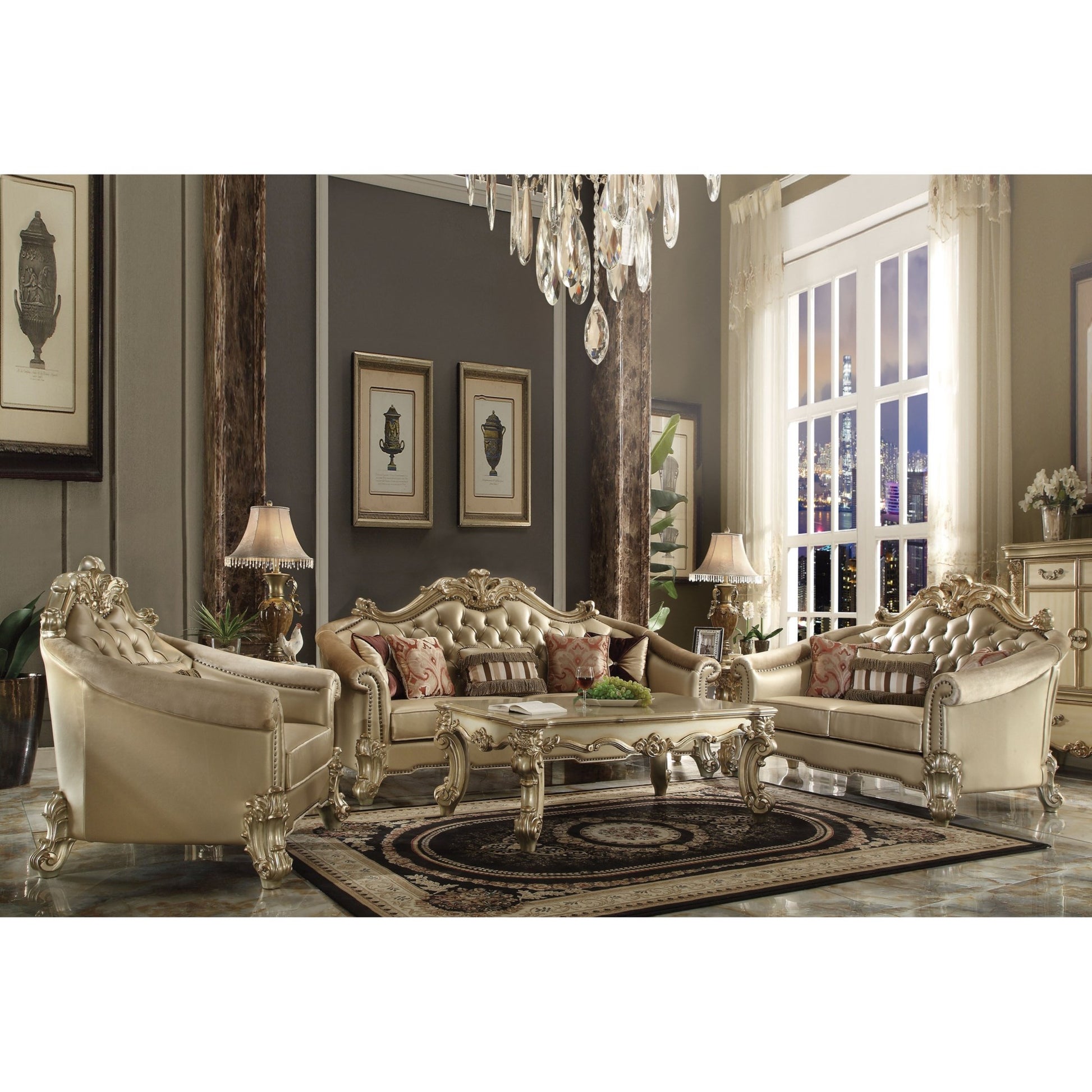 Gold Patina And Bone Coffee Table With Scrolled Leg Gold Primary Living Space Rectangular Wood Plastic