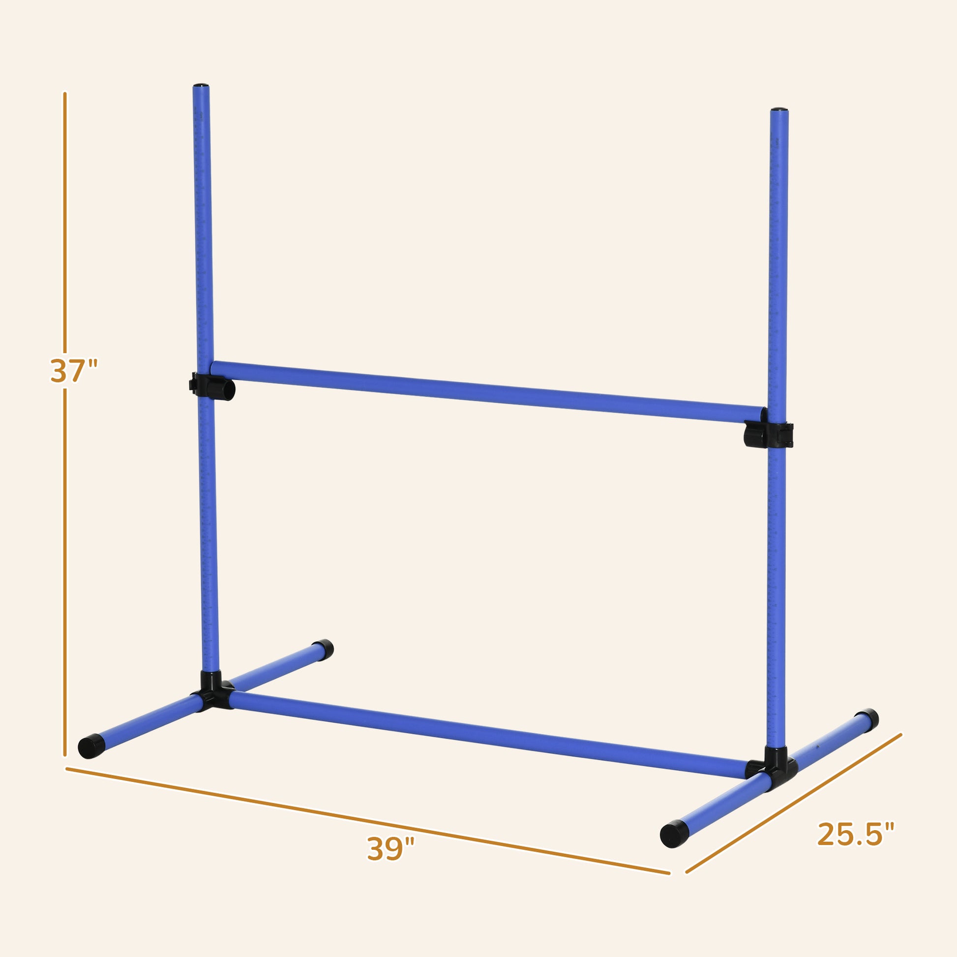 Pawhut 6 Piece Dog Agility Training Equipment For Dog Agility Course With Adjustable Height Jump Bars, Included Carry Bag, & Displacing Top Bar, Blue Blue Plastic