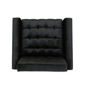 Mirod Comfy Arm Chair With Tufted Backmodern For Living Room, Bedroom And Study Black Velvet