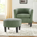 Modern Accent Chair,Upholstered Arm Chair Corduroy Single Sofa Chair With Ottoman Foot Rest Comfy Armchair For Living Room Bedroom And Office,Green Green Corduroy