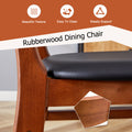 Table And Chair Set, Ancient Style Solid Wood Dining Table, Imitation Rattan Table Legs, Beautiful Simple Solid Wood Dining Chair, Perfect For Dinner, Meetings, Home And Office Decoration Walnut Rubber Wood
