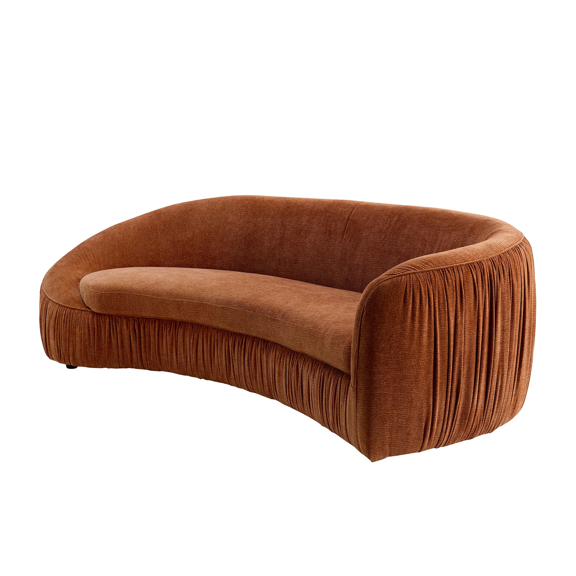 92.13 Inch Modern Design Curved Shaped Sofa Couch For Living Room,Upholstered Fabric 4 Seat Sofa No Need To Assembly Couch For Apartment,Orange Orange Polyester 4 Seat