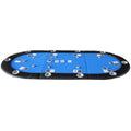 Folding Poker Table Top For 10 Players Tri Fold Texas Holdem Blackjack Casino Game Tabletop Blue Blue Primary Living Space Modern Mdf