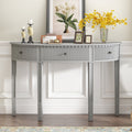 Distinctive Features Of Pine Veneer Console Table With Vertical Stripe Drawer Fronts And Four Legs Antique White Primary Living Space Antique,Minimalist Drawers Mdf