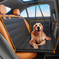 Dog Car Seat Cover For Back Seat With Detachable Hard Bottom, Holds 400Lbs, Back Seat Extender For Dog With Mesh Windor And Storage Pocket, Fit For Car, Suv, Truck, Orange Orange Cotton