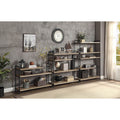 Oak And Sandy Black Bookshelf With 4 Shelves 4 Oak Open Back Wood Metal