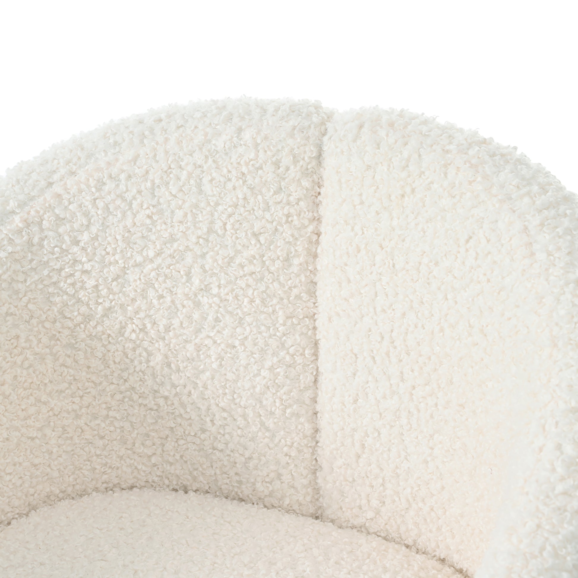 Mirod Stylish Curved Design, Comforting Embrace, Versatile Aesthetic, Dual Purpose Decorative Accent Chair, For Living Room,Bedroom And Study White Boucle