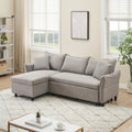 This 80 Inch Gray Corduroy L Shaped Sofa Comes With Two Small Throw Pillows That Can Be Converted Into A Sofa Bed For Storage Gray Corduroy 3 Seat