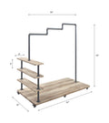 Oak And Sandy Grey 4 Shelf Hanger Rack 3 Oak Standard Horizontal Primary Living Space Open Back Wood Wood Metal