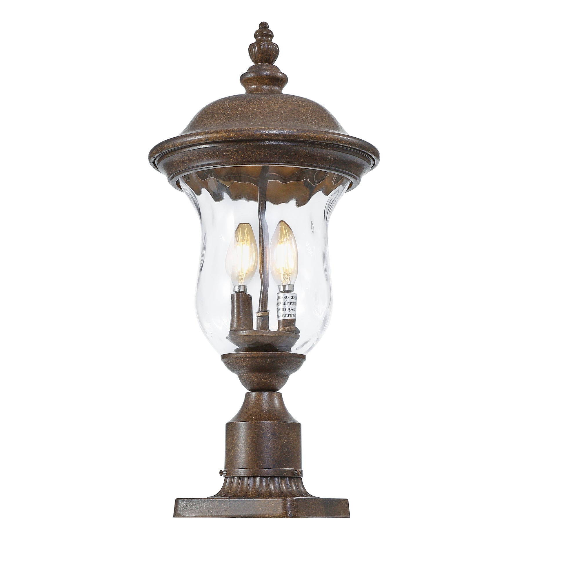 Vintage Outdoor Lamp Post Light, Waterproof Garden Patio Lantern With Clear Glass Shade, Classic Bronze Finish, Ideal For Yard, Porch, Walkway, And Driveway Lighting One Piece&No Bulb Brown Bronze