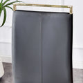 Table And Chair Set, The Table Is Equipped With A Marble Patterned Mdf Tabletop And Gold Table Legs.The Chair Is Equipped With Pu Synthetic Leather High Back Cushion And Gold Coated Metal Legs. Grey Gold Seats 6 Mdf Metal