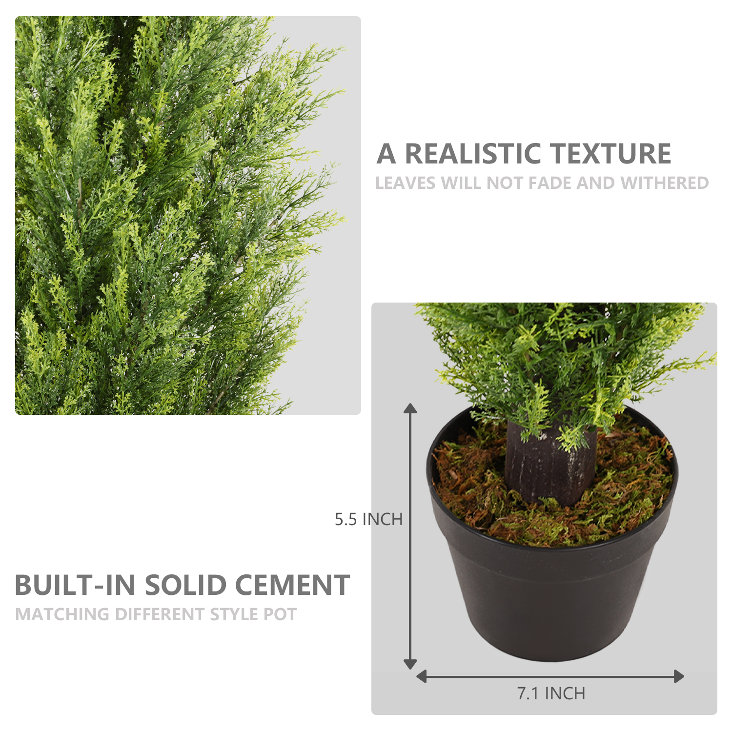 Faux Boxwood Pine Greenery Trees Plantas Artificiales For Decor Christmas Like Artificial Cedar Cypress Plants 2Pcs Set Green Plastic