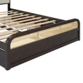 Queen Size Wooden Platform Bed With Trundle And 2 Drawers,Espresso Queen Espresso Solid Wood Mdf