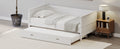 Twin Size Solid Wood Daybed With Trundle For Kids Teens Dorm Bedroom Multipurpose Guest Room Or Home, White Box Spring Not Required Twin White Wood Bedroom Pine Wood