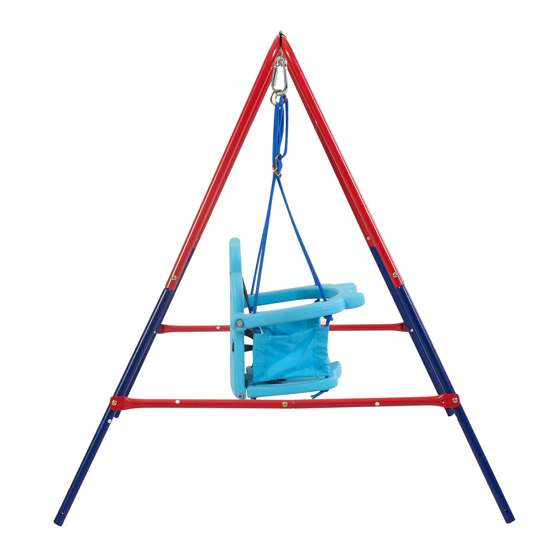 Xns067B Green And Blue Interesting 2 In 1 Baby Swing Mental Plastic Safe Swing Set 110Lbs For Outdoor Playground For Age 3 Blue Red Steel