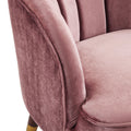 Upholstered Barrel Accent Chair With Wooden Legs Blush Rubberwood Velvet