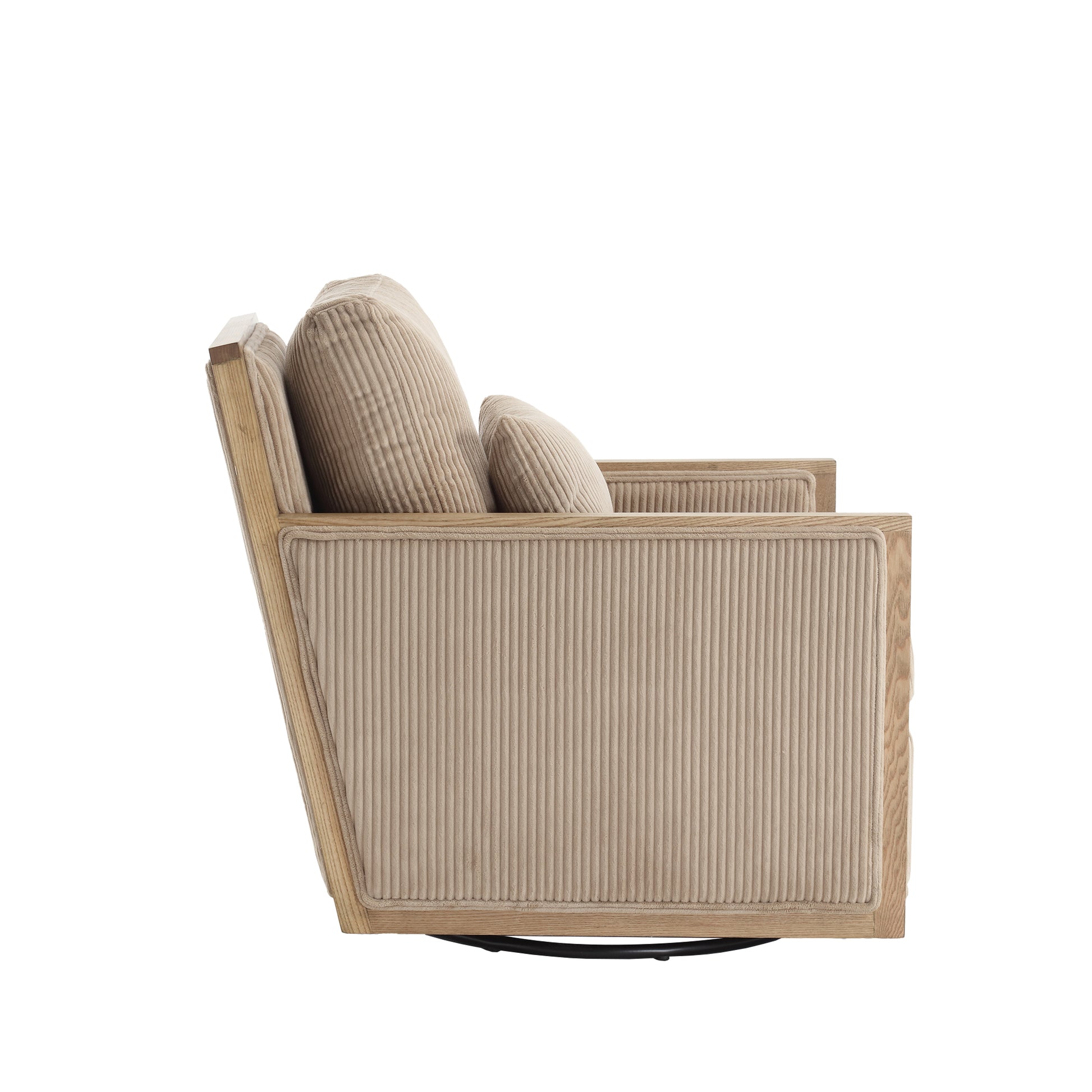 Coolmore Corduroy Swivel Barrel Chair, Comfy Accent Sofa Chair For Living Room, 360 Degree Swivel Barrel Club Chair, Leisure Arm Chair For Nursery, Hotel, Bedroom, Office, Lounge Camel Camel Primary Living Space Foam Corduroy