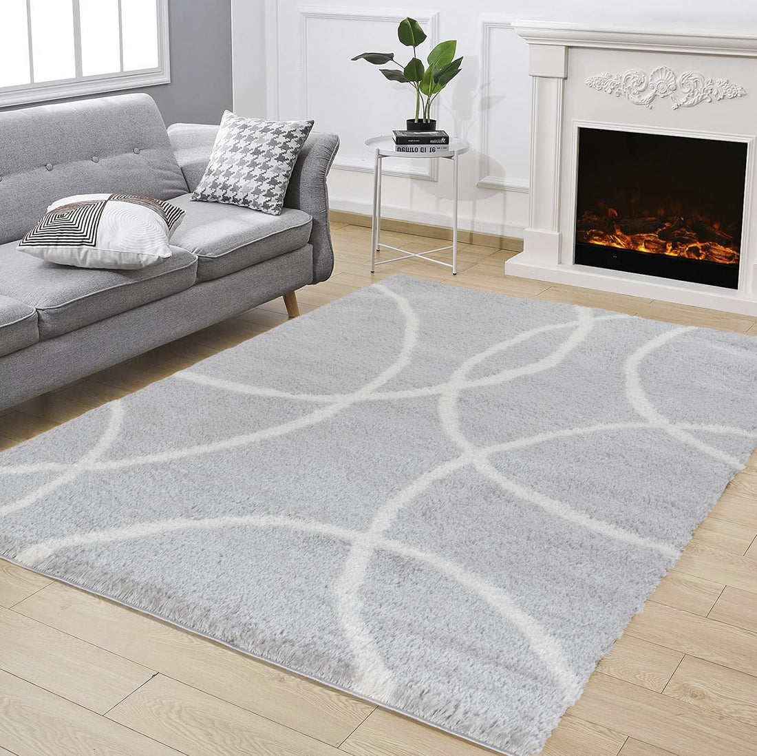 Loft Shag Gc Czy1002 Grey 7 Ft. 10 In. X 9 Ft. 10 In. Shaggy Area Rug Grey Polyester