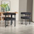 Coolmore Contemporary Designed Velvet Fabric Upholstered Accent Dining Chair Barrel Side Chairs Kitchen Armchair For Living Room Set Of 2 Black Chenille Black Foam Chenille