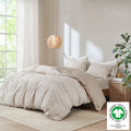 3 Piece Organic Cotton Oversized Duvet Cover Set Natural King Cal King Natural Cotton