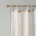 Faux Linen Tab Top Fleece Lined Curtain Panel Only 1 Pc Panel Natural Polyester