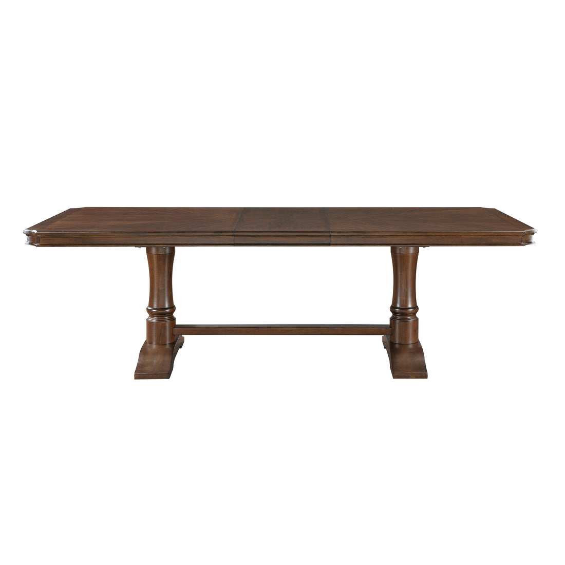 Formal Traditional Design 8 Seater Dining Table With Self Storing Leaf Cherry Finish Wooden Dining Furniture 1Pc Cherry Seats 8 Dining Room Kitchen & Dining Tables Rectangular Wood Trestle