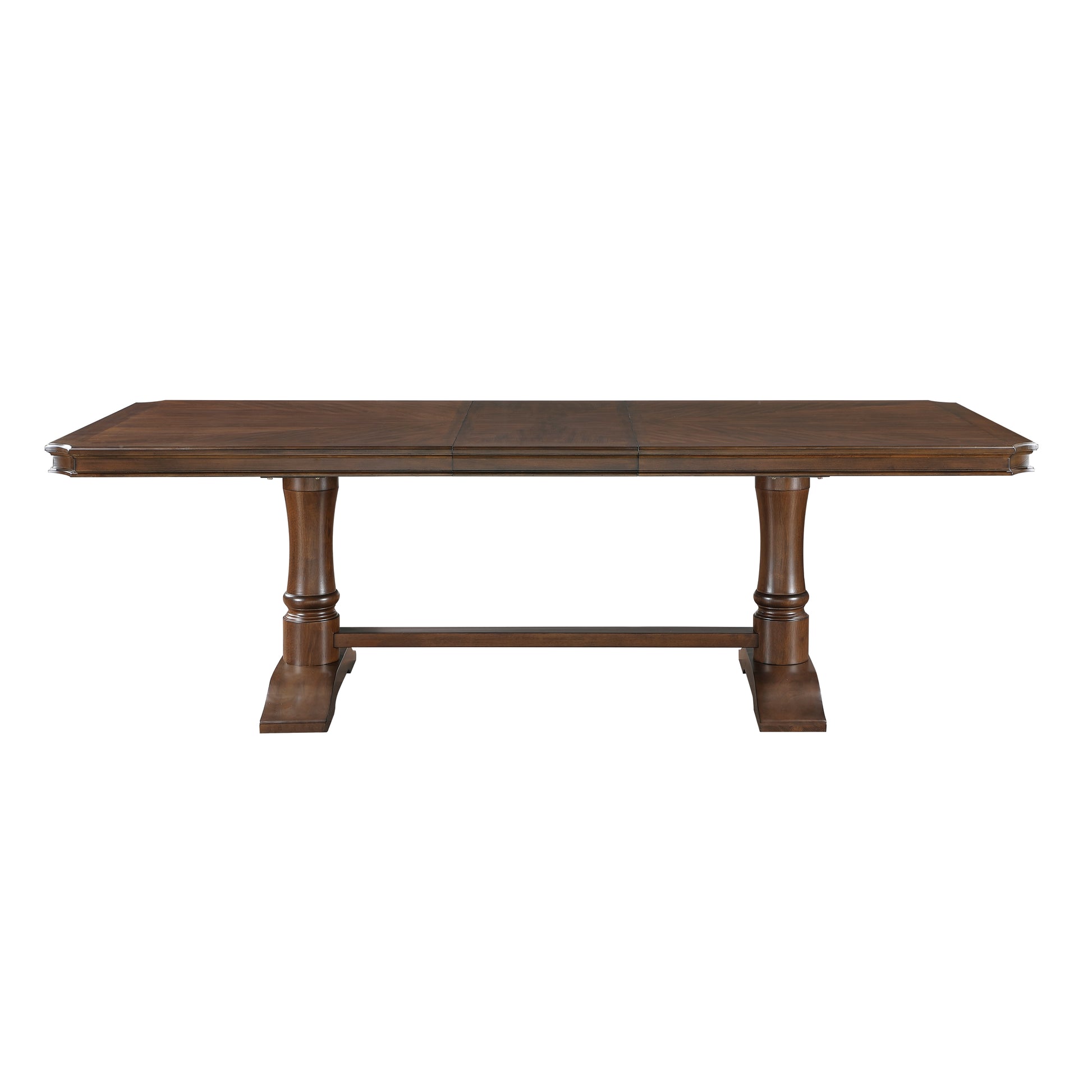 Formal Traditional Design 8 Seater Dining Table With Self Storing Leaf Cherry Finish Wooden Dining Furniture 1Pc Cherry Seats 8 Dining Room Kitchen & Dining Tables Rectangular Wood Trestle