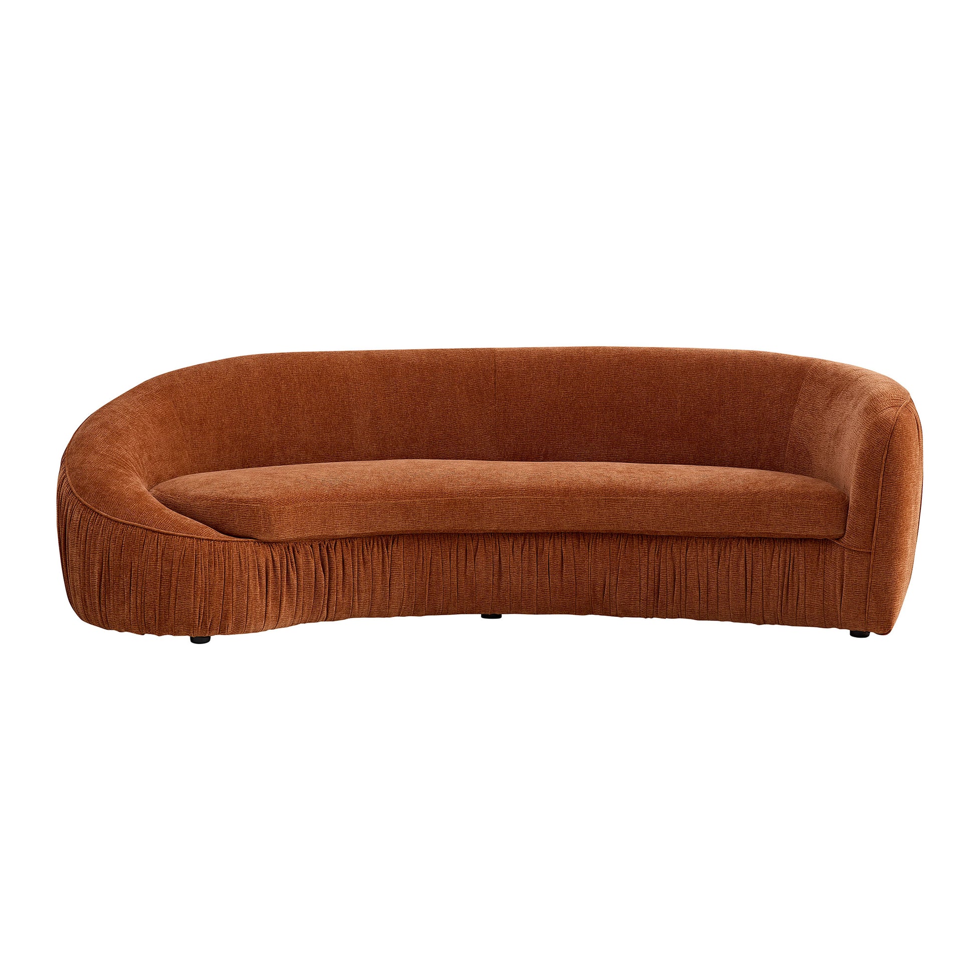 92.13 Inch Modern Design Curved Shaped Sofa Couch For Living Room,Upholstered Fabric 4 Seat Sofa No Need To Assembly Couch For Apartment,Orange Orange Polyester 4 Seat