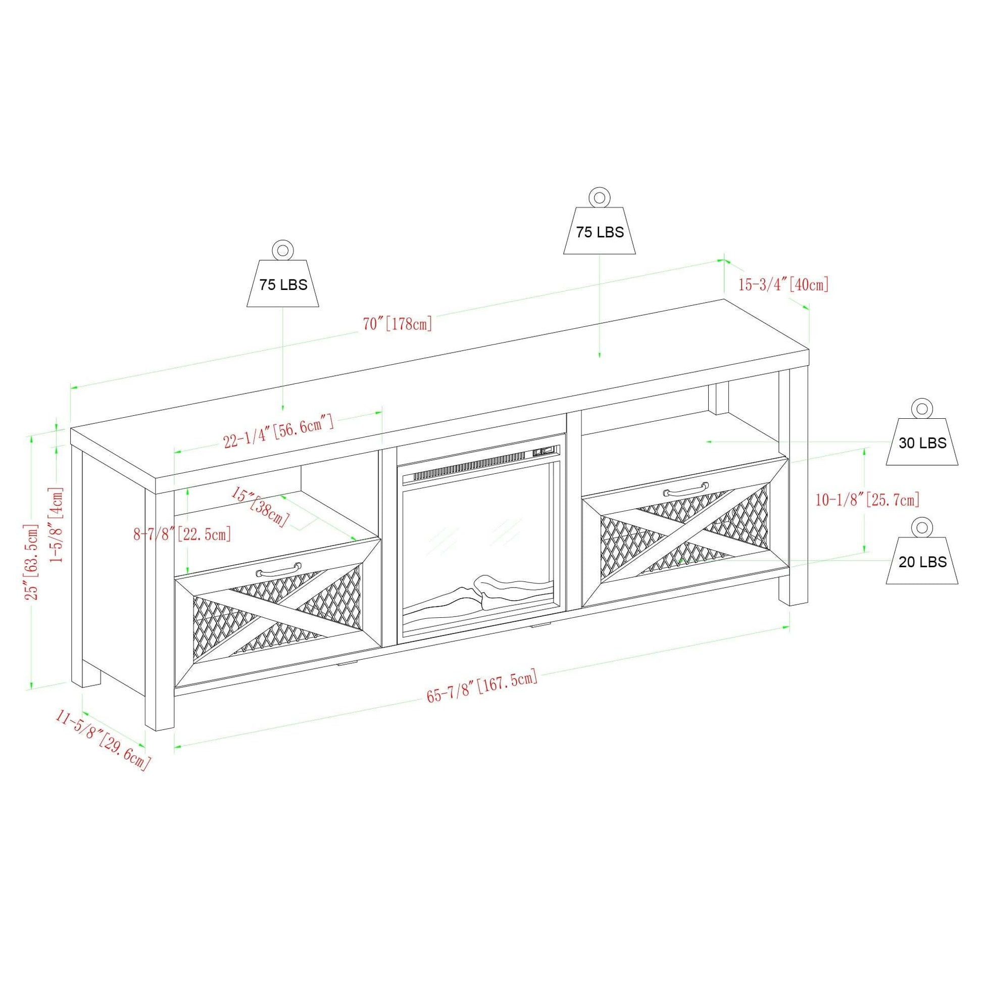 Industrial Farmhouse Metal Mesh Drop Down X Door 70" Fireplace Tv Stand For 80" Tvs Stone Grey Stone Gray Mdf