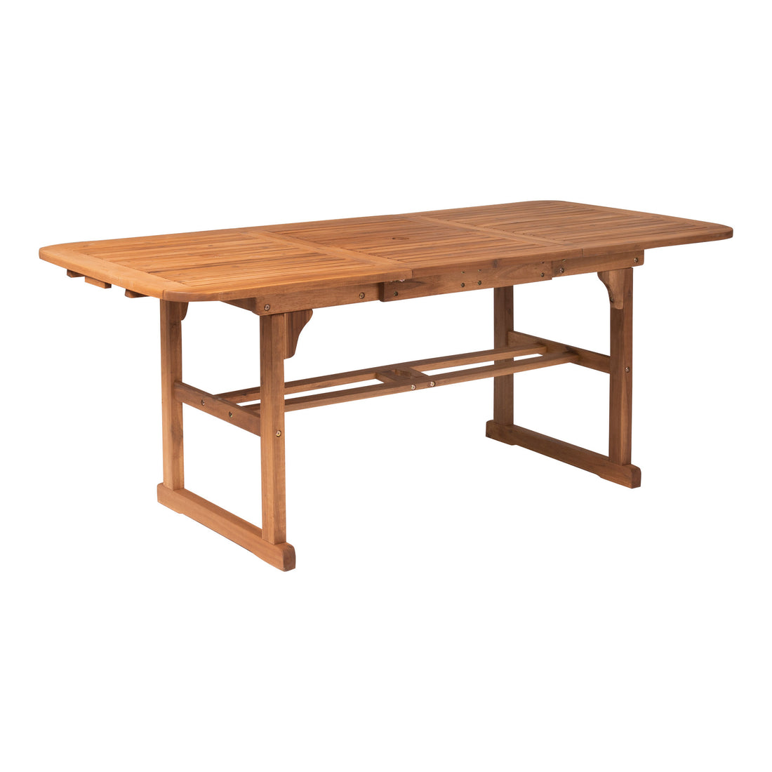 Modern Slat Top Solid Acacia Wood Butterfly Outoor Dining Table Brown Brown Polyester Acacia Wood