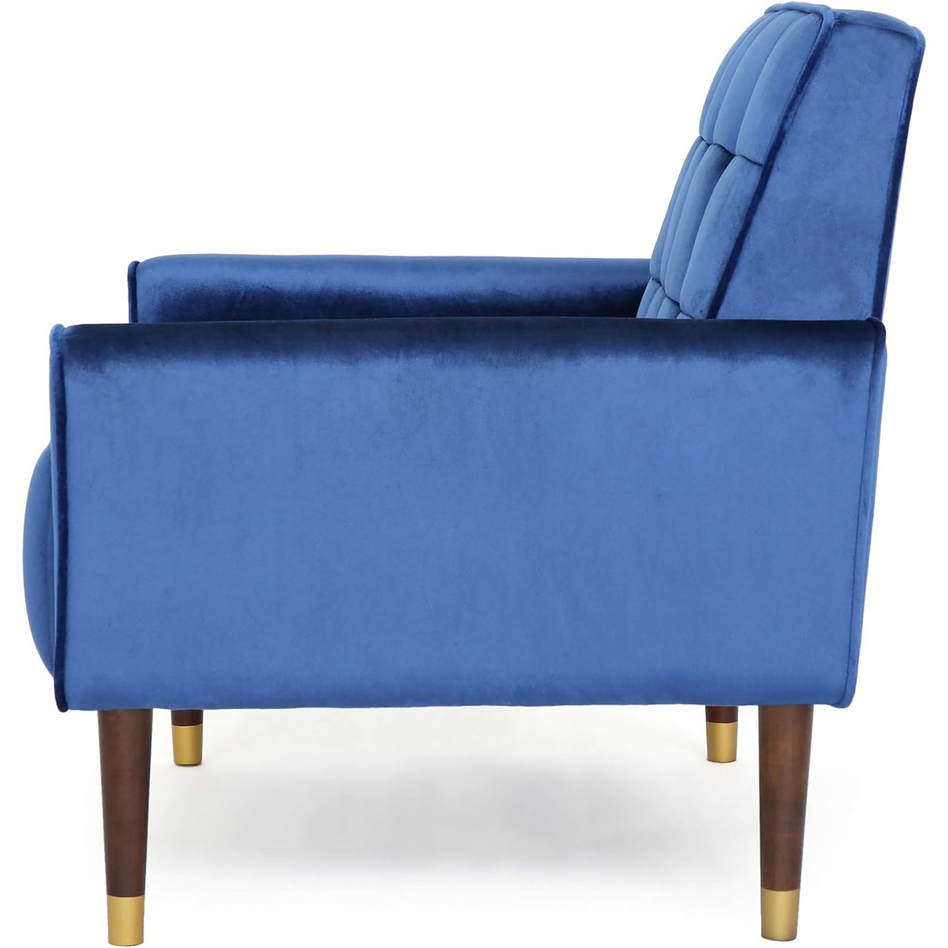 Mirod Comfy Arm Chair With Tufted Backmodern For Living Room, Bedroom And Study Navy Blue Velvet