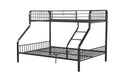 Caius Gunmetal Finish Twin Xl Queen Bunk Bed Gunmetal Metal