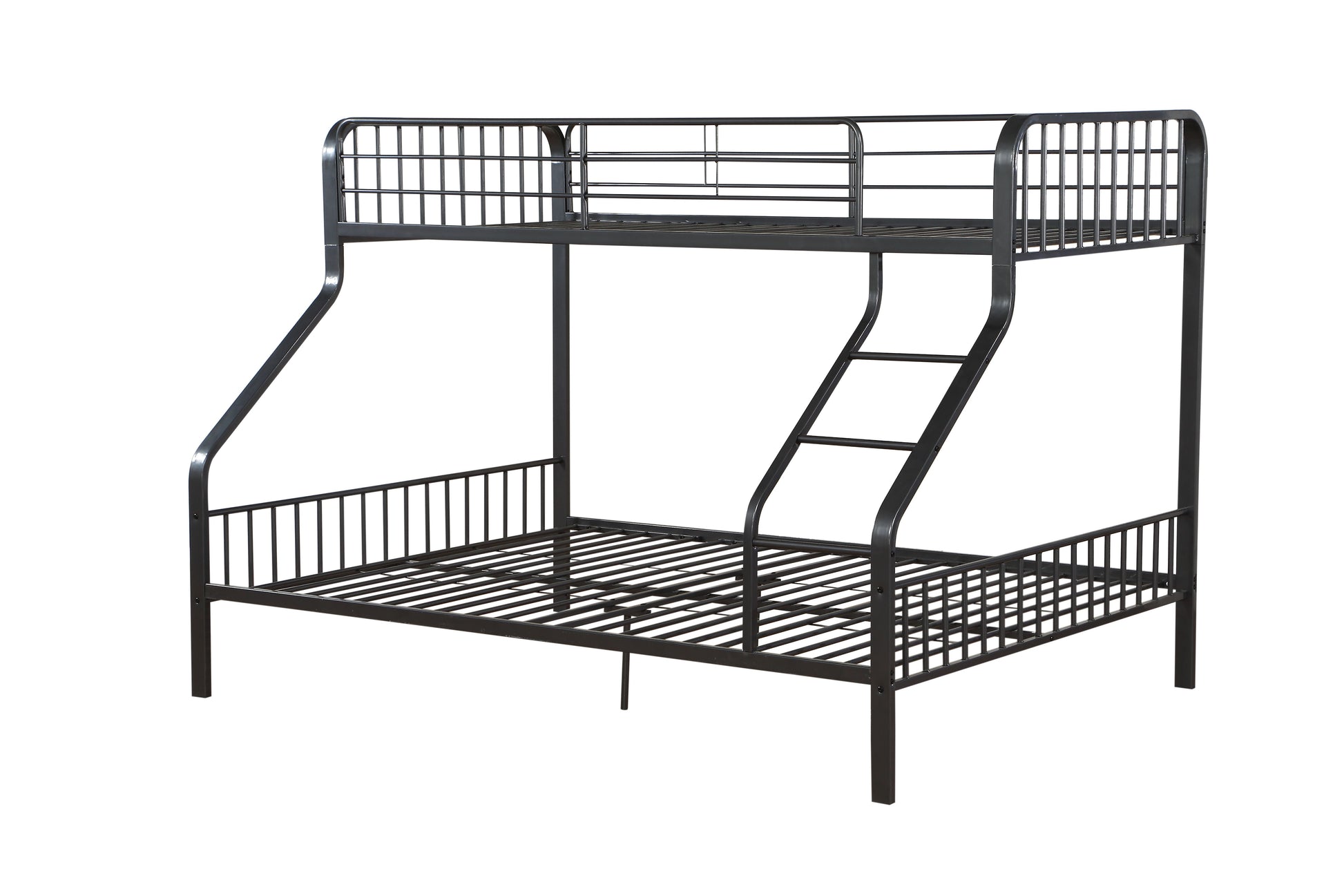 Caius Gunmetal Finish Twin Xl Queen Bunk Bed Gunmetal Metal
