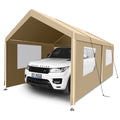 Carport, 10 20 Heavy Duty Portable Carport Garage Tent For Outdoor Storage Shelter Khaki Khaki Metal