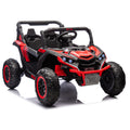 24V Two Seater Kids Ride On Utv W Parents Remote Control,Four Wheel Suspension,Slow Start,Large Wheel Design,Anti Collision Bar,Storage Space,Music,Usb,Bluetooth,Volume Control,Led Lights For Kids 3 . Red 100 149 Lbs Polypropylene