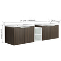 72 Inch Soft Close Doors Bathroom Vanity With Sink, A Small Storage Shelves, 30