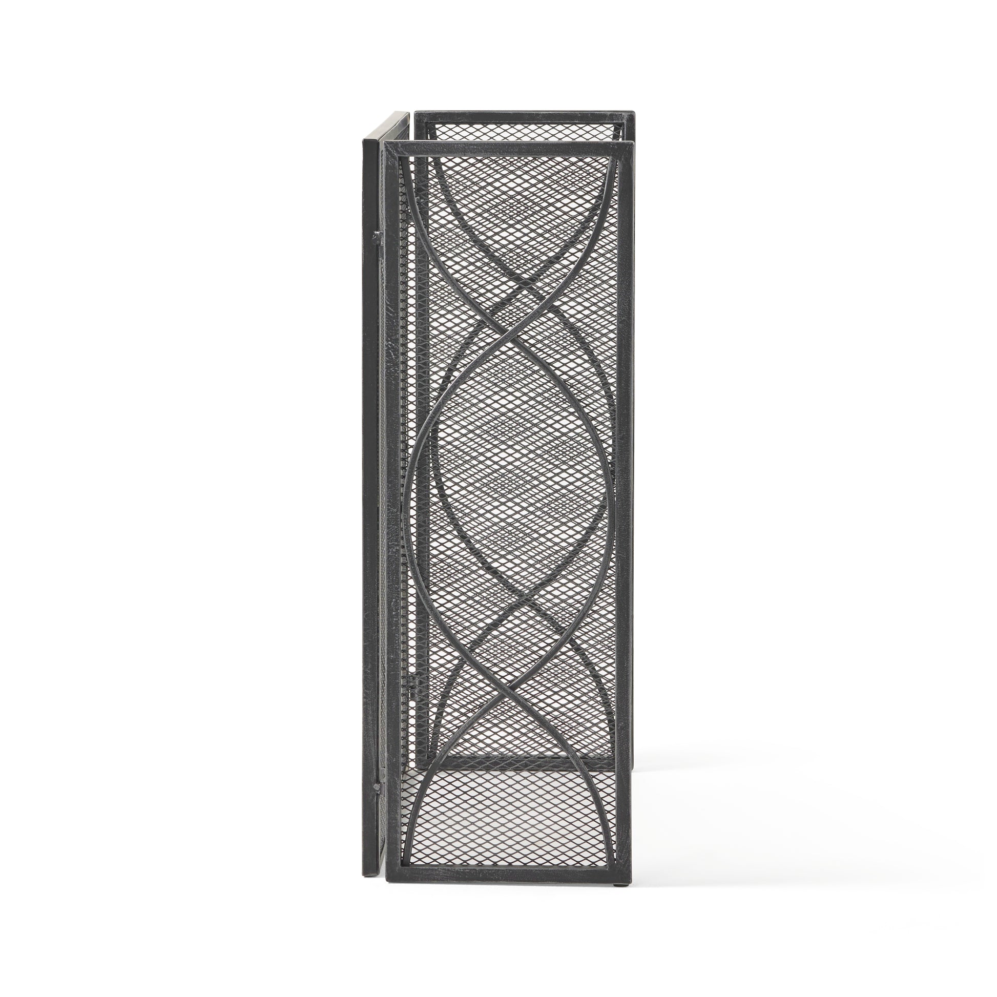 Fire Screen Black Silver Iron