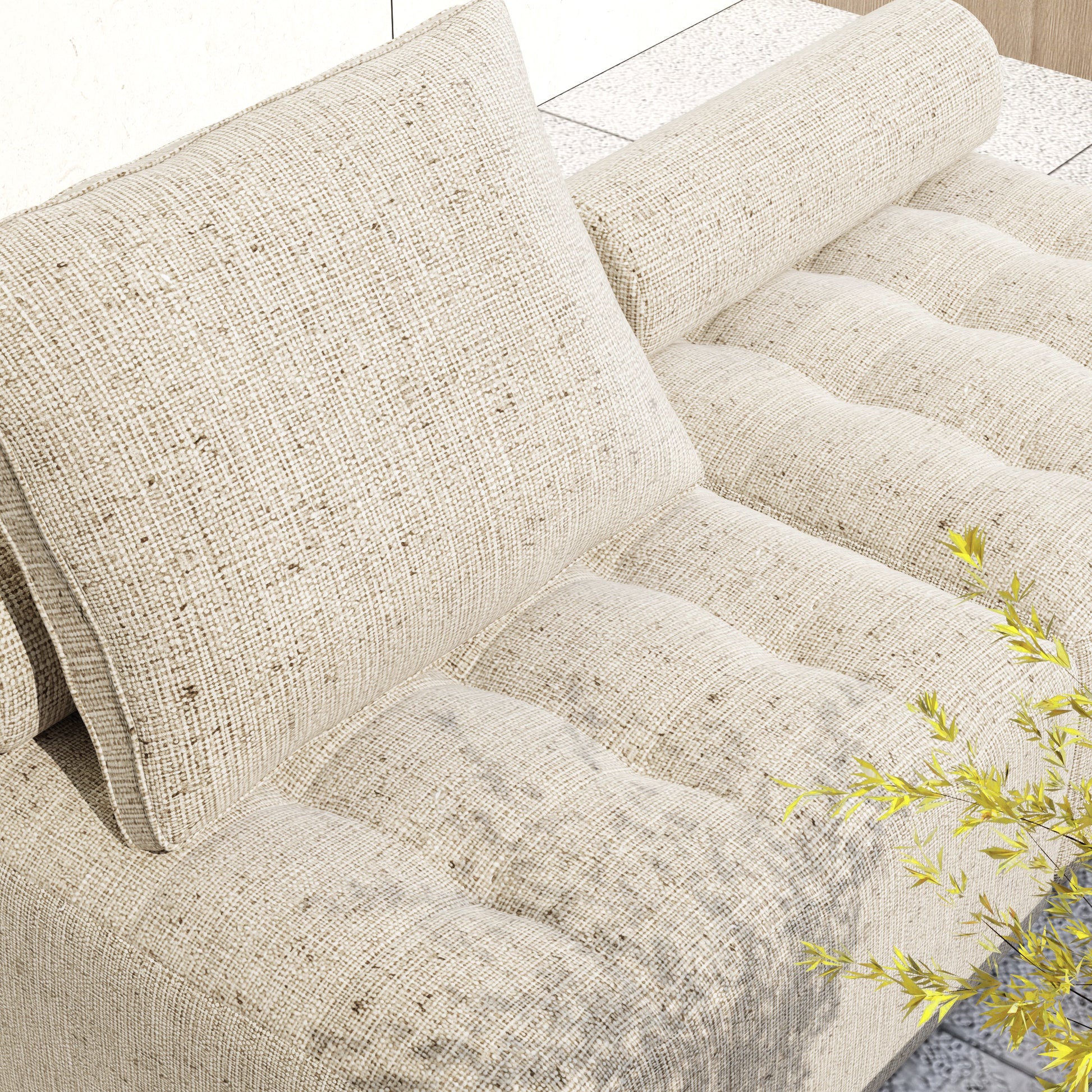 Outdoor Modular Sofa, With Aluminum Structure, Support Cushion And Back Cushion Cover Removable, Fade Resistant, Waterproof Sofa Cover Included,Light Brown The Ratebased On A Single Piece Light Brown Aluminium