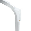 Luxury Simple Arch Chair Set Of 4 White Pu Material High Resilience Dining Chair With Arched Metal Silver Leg. White Silver Metal,Pu
