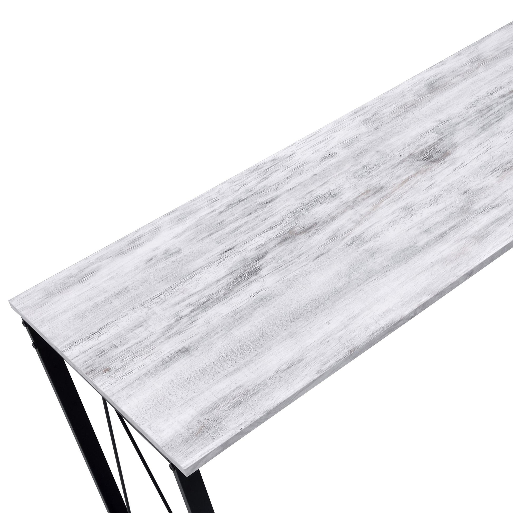 Zaidin Antique White& Black Finish Writing Desk White Black Synthetic Wood