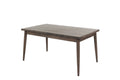 Modern 7Pc Dining Set Ash Walnut Finish Dining Table 6X Side Chairs Foam Cushion Fabric Upholstery Unique Back Design Wood Dining Room Rubberwood Rectangular Dining Table With Chair Upholstered Chair Wood Walnut Solid Back Seats 6