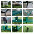 Newly Marketed Gain Height Windproofaluminum Greenhouse 6X8 Ft Polycarbonate Greenhouse Raised Base And Anchor Aluminum Heavy Duty Walk In Greenhouses For Outdoor Backyard In All Season Green Aluminium Alloy