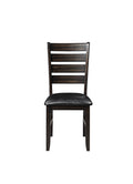 Urbana Black Synthetic Leather & Espresso Finish Side Chair Set Of 2 Black,Espresso Faux Leather,Synthetic Wood