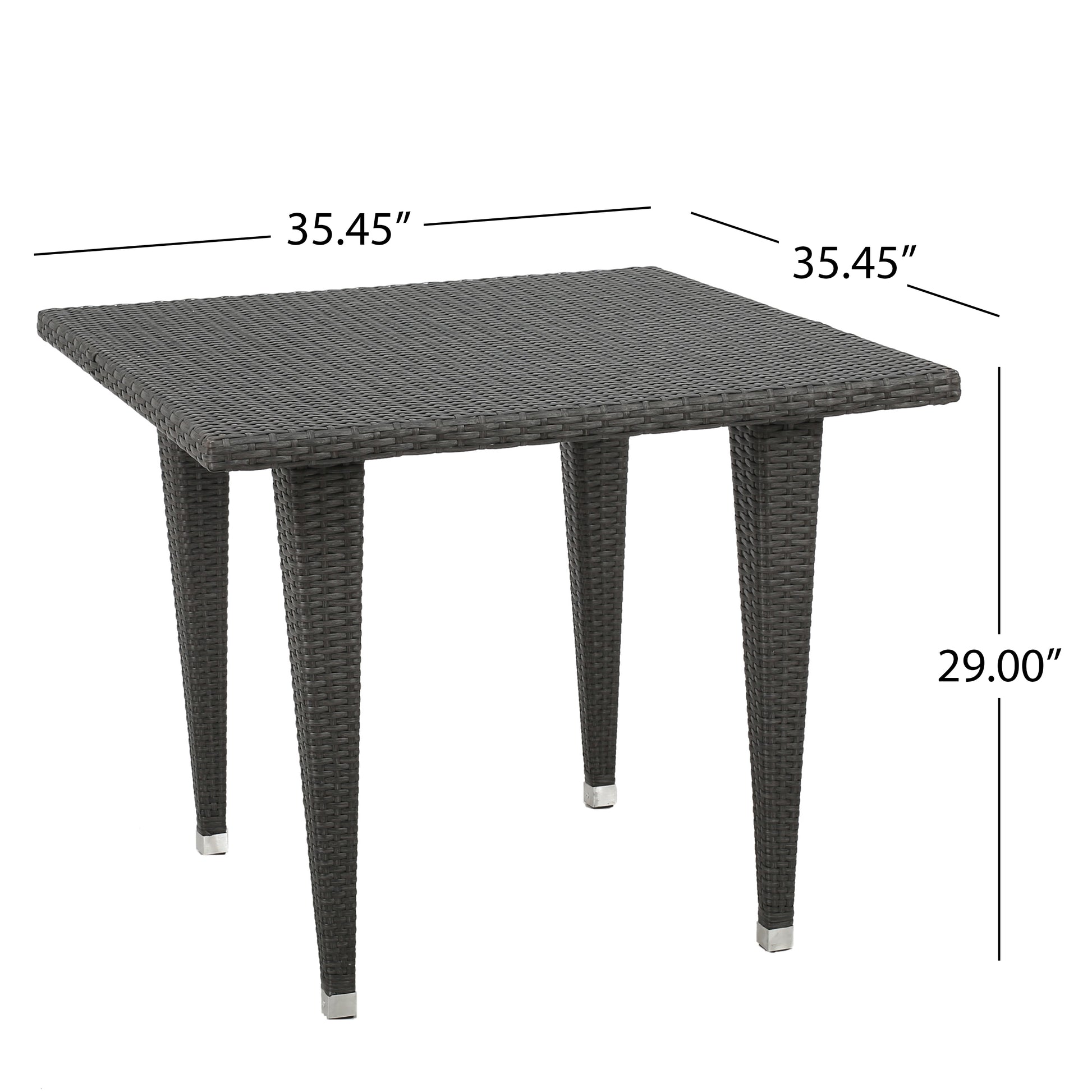 Dominica 35Inch Sq Table Pvc Grey Iron