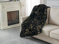 Luxury Chinchilla Faux Fur Gilded Black Throw Blanket 50